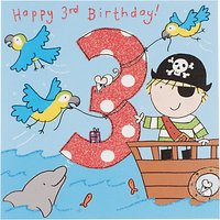 Twizler Pirate Birthday Card, Age 3
