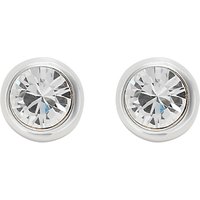 Finesse Rhodium Plated Crystal Stud Earrings, Silver