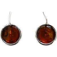 Goldmajor Amber And Silver Round Drop Earrings
