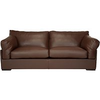 John Lewis Java Leather Grand 4 Seater Sofa, Nature Brown