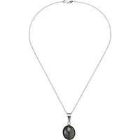 A B Davis Cultured River Baroque Pearl Pendant Necklace, Black/Silver