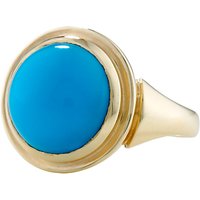 London Road Sloane 9ct Yellow Gold Turquoise Cocktail Ring, Gold/Blue