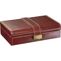 Dulwich Designs Heritage Cufflink Box, Leather, Brown