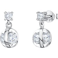 Jools By Jenny Brown Cubic Zirconia Crystal Caged Drop Earrings, Silver