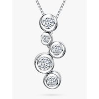 Jools By Jenny Brown Cubic Zirconia 5 Circle Pendant Necklace, Silver