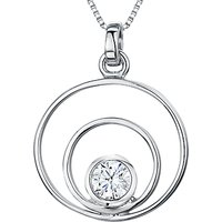 Jools By Jenny Brown Cubic Zirconia 2 Oval Pendant Necklace, Silver