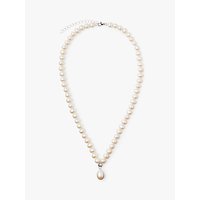 Lido Pearls Sterling Silver Freshwater Pearls Cubic Zirconia Pendant Necklace, Cream
