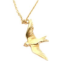 Alex Monroe Flying Swallow Pendant Necklace, Gold