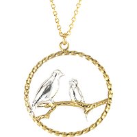 Alex Monroe Lovebirds In Loop Pendant Necklace, Gold/Silver