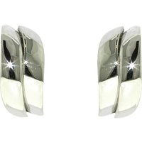 Finesse Rhodium Wave Stud Earrings, Silver