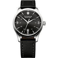Victorinox 241474 Men's Alliance Leather Strap Watch, Black