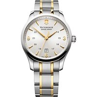 Victorinox 241477 Men's Alliance Two Tone Bracelet Strap Watch, Silver/Gold