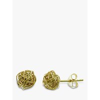 Nina Breddal 9ct Yellow Gold Wire Ball Stud Earrings, Gold