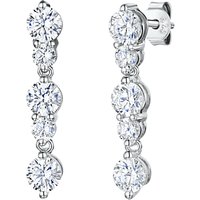 Jools By Jenny Brown 5 Rhodium And Cubic Zirconia Drop Earrings, Silver