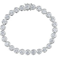 Jools By Jenny Brown Round Rubover Cubic Zirconia Tennis Bracelet, Silver