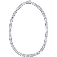 Jools By Jenny Brown 2 Row Cubic Zirconia Tennis Necklace, Silver