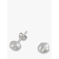 Dower & Hall Medium Nugget Stud Earrings, Silver
