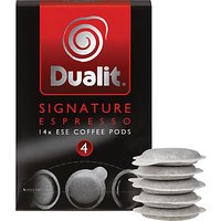 Dualit 15110 Signature Espresso ESE Pods, Pack Of 14