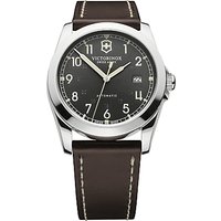 Victorinox 241565 Men's Infantry Vintage Leather Strap Watch, Brown/Black