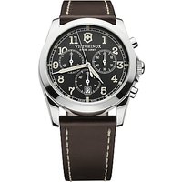 Victorinox 242567 Men's Infantry Chronograph Leather Strap Watch, Brown/Black