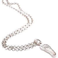 FingerPrint Jewellery Single Footprint Charm Necklace, Silver