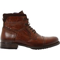 Dune Calabash Leather Lace Up Boots
