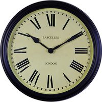 Roger Lascelles Outdoor Black Metal School Clock, Dia. 38.5cm