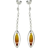 Goldmajor Amber And Sterling Silver Sunset Drop Earrings, Silver/Amber