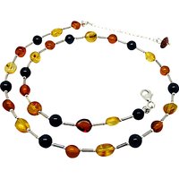 Goldmajor Sterling Silver Bead Collar Necklace, Amber