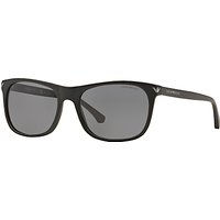 Emporio Armani EA4056 Polarised Rectangular Sunglasses, Black