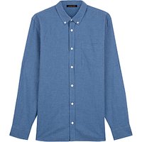 Jaeger Cotton Flannel Gingham Shirt, Blue