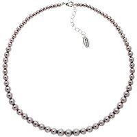 Finesse Graduating Glass Pearl Collar Necklace, Grey