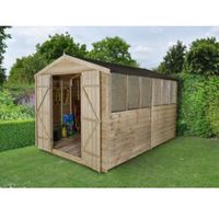 8X12 Apex Overlap Wooden Shed With Assembly Service - 5013053151112