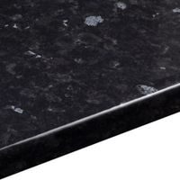 B&Q Earthstone Gloss Black Granite Effect Curved Kitchen Worktop (L)1800mm