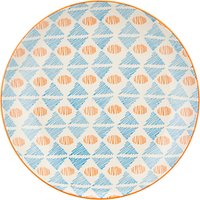 Pols Potten Dakara Triangle 20cm Plate, Blue / Orange