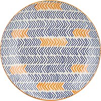 Pols Potten Dakara Chevron 20cm Plate, Blue / Orange