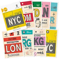 Nick Cranston - Luggage Label Postcards, Pack Of 8