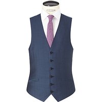 Richard James Mayfair Wool Mohair Slim Fit Waistcoat, Blue Steel