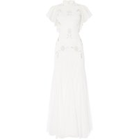 Raishma Embellished Frill Gown, White