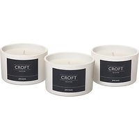 John Lewis Croft Collection Travel Candle Gift Set - Fresh Linen, Mint And White Tea And Coastal Breeze