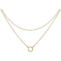 Dogeared Tiny Karma Double Chain Necklace, Gold