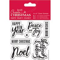 Docrafts Clear Traditional Christmas Stamps, Pack Of 6