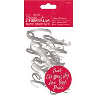 Docrafts Foiled Christmas Words, Pack Of 12, Silver