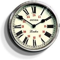 Jones Piccadilly Traditional Silver Wall Clock