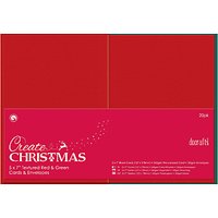 Docrafts Cards And Envelopes, Pack Of 20, Red/Green