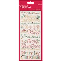 Docrafts Merry Christmas Glitter Dot Stickers, Red/Gold