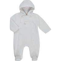 John Lewis Heirloom Collection Baby Textured Hooded Pramsuit, White