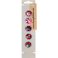 House Of Alistair Manuela Floral Printed Fabric Buttons, Pack Of 5, 21mm