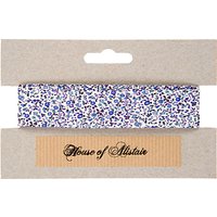 House Of Alistair Newland Floral Printed Bias Binding, White/Blue