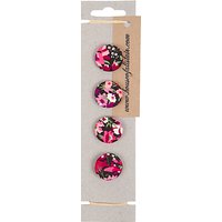 House Of Alistair Manuela Floral Printed Fabric Buttons, Pack Of 4, 26mm